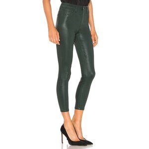 NWT L'Agence Margot in Evergreen Coated High Rise Skinny Stretch Crop Jeans 25